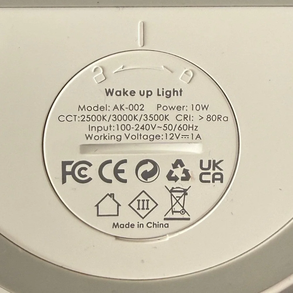 Wake‎ Up Light Sunrise Alarm Clock FM Radio Sleep Aid White AK-002 LED Lamp